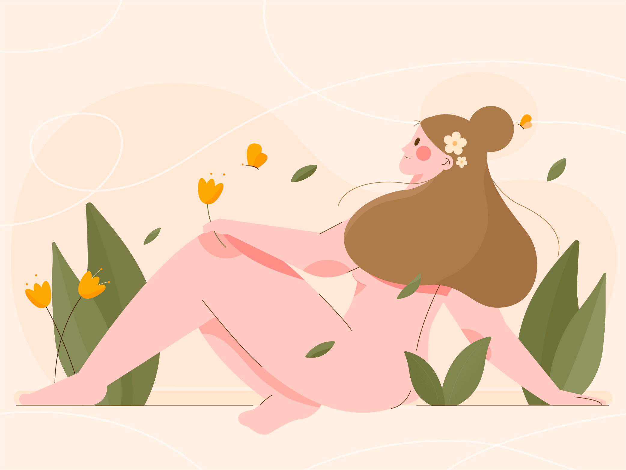 Mujer en naturaleza disfrutando de su vida